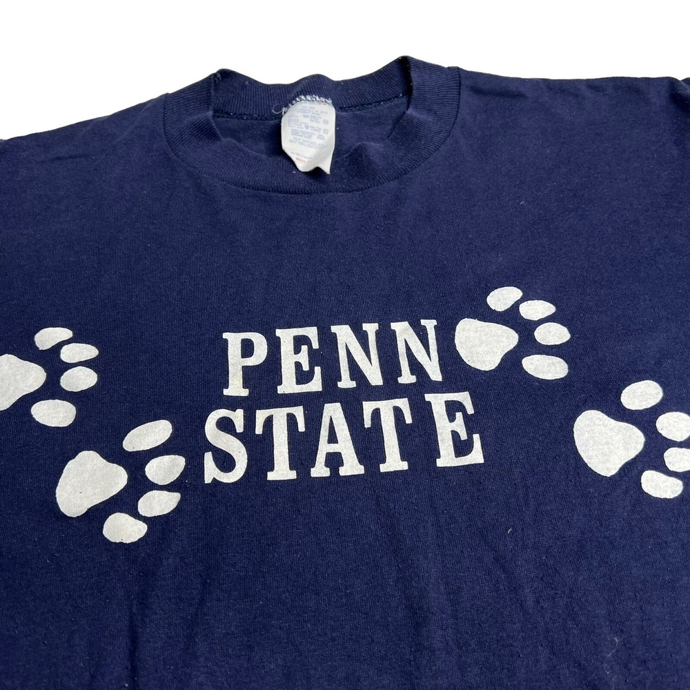Vintage Jerzees Shirt Penn State University Single Stitch Lion Paws Large USA!